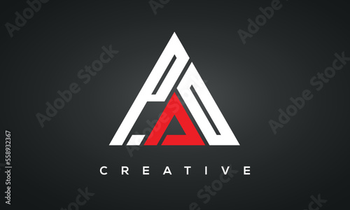 PAO monogram triangle logo design