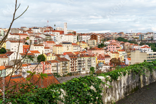 coimbra cityscape from the opposite bank of the mondego river