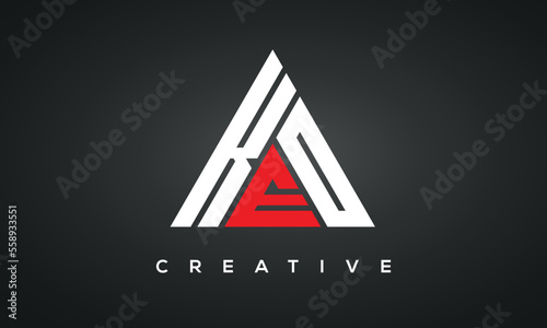 KEO monogram triangle logo design
