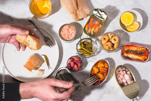 Принти на полотні Canned fish and seafood is one of the food trends of 2023