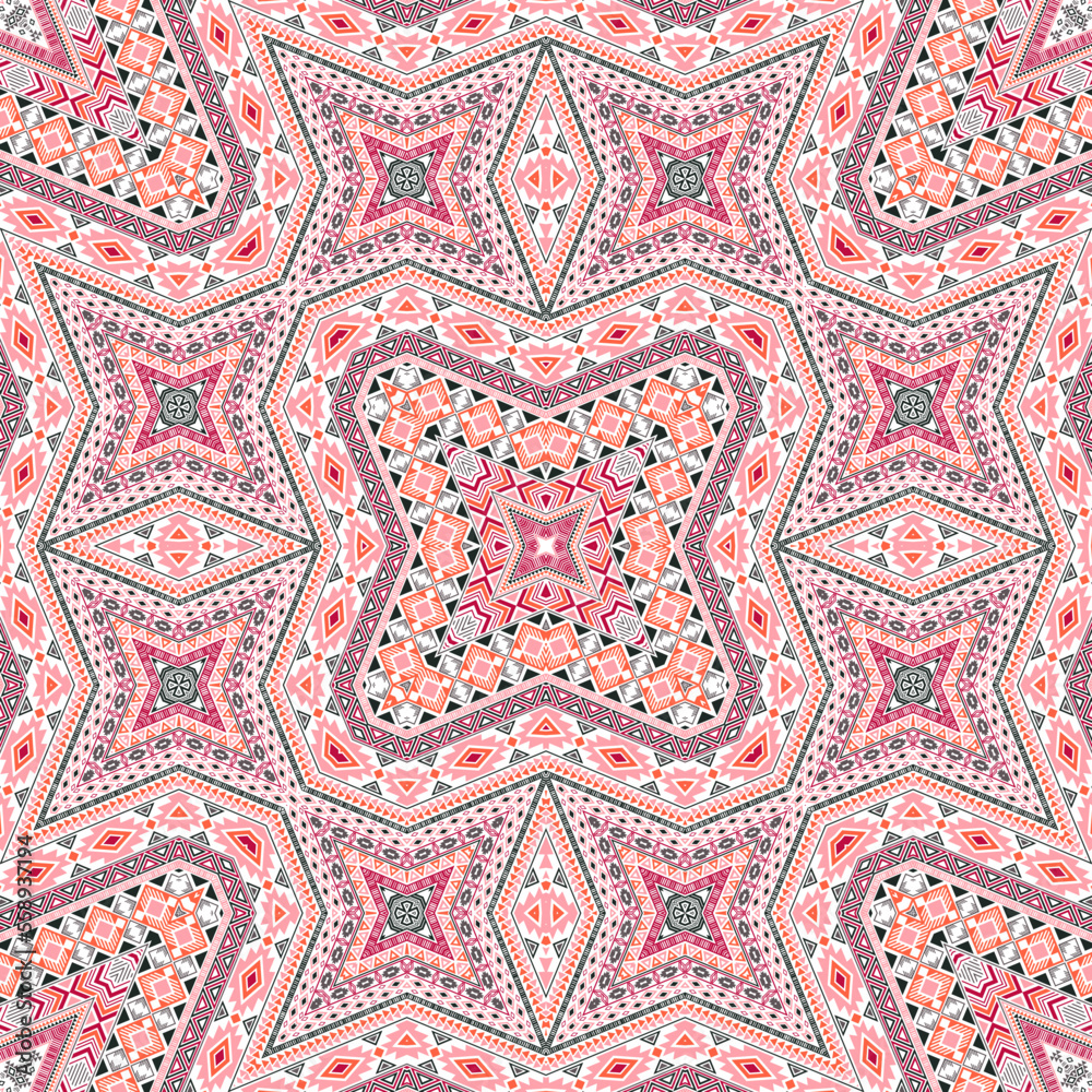 Tribal endless pattern vector design. Abstract geometric background. Ceramic print in ethnic style.