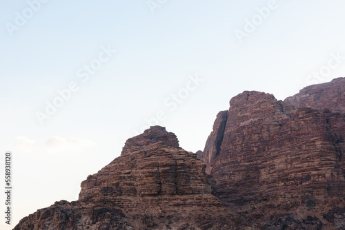 Wadi Rum mountains and desert landscape in Jordan