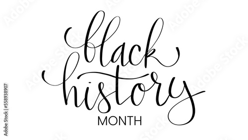 Black History month February handwritten brush lettering logo vector