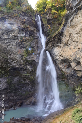 View on a waterfall on Switzerland