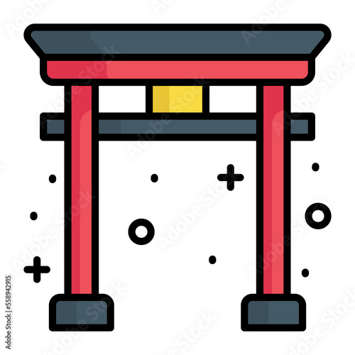 Torii gate vector design in modern style