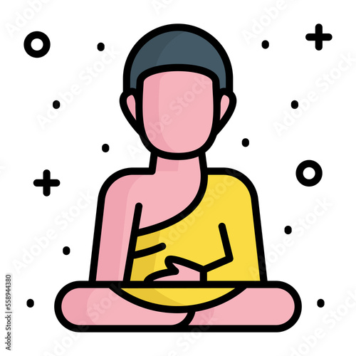 Buddha sculpture vector design, trendy style icon