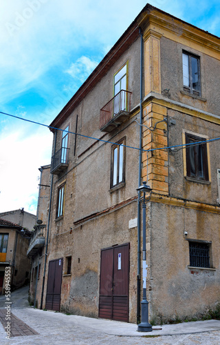 houses in the historic center of padula Salerno Italy © maudanros