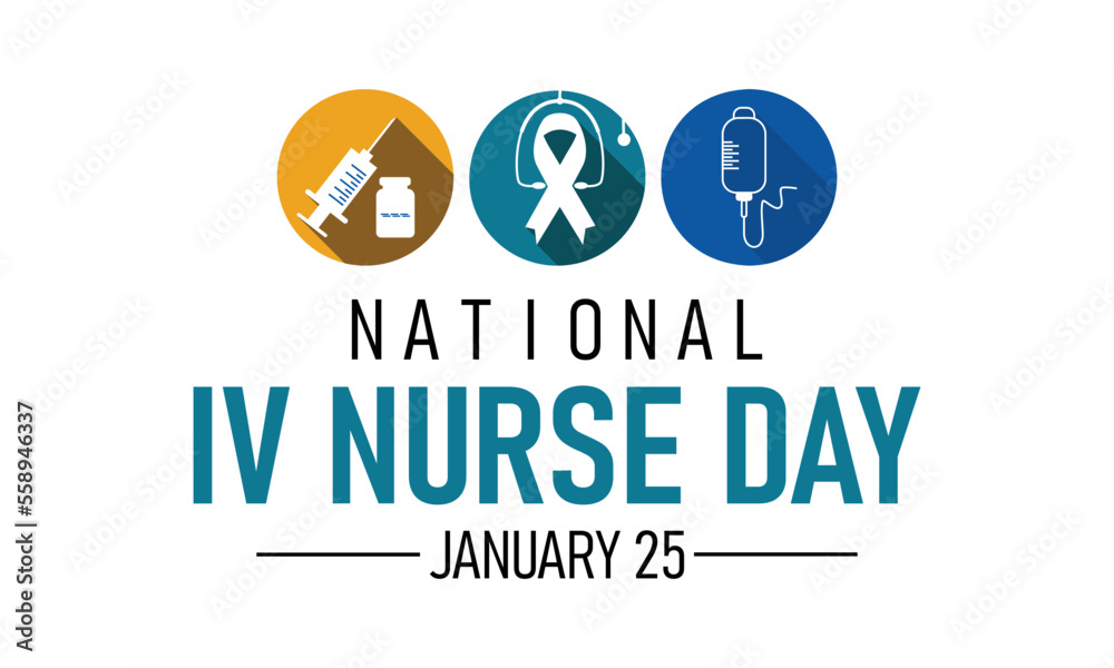 National iv Nurse day . January 25.Poster, banner, card, background. Eps 10  Vector illustration .