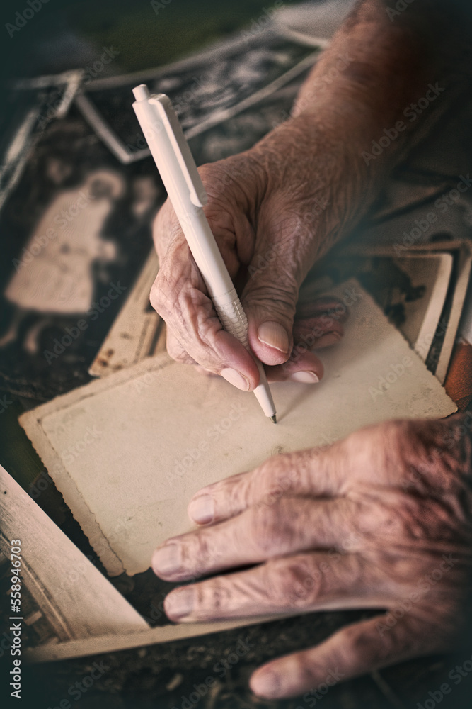 Old hand of grandmother with her memories Old hand of grandmother with her memories