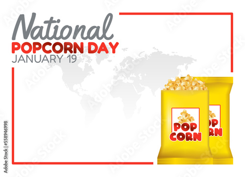vector graphic of national popcorn day good for national popcorn day celebration. flat design. flyer design.flat illustration.