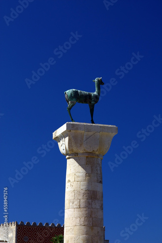 Deer, symbol of the island of Rhodes, Greece.