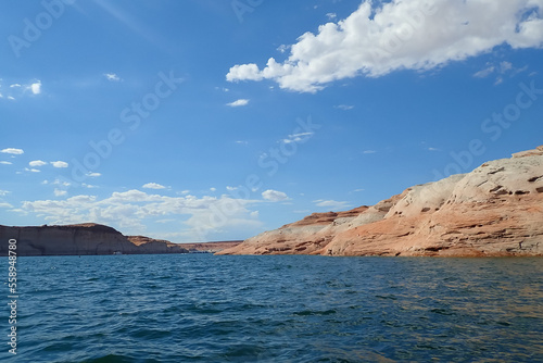 Colorful sandstone rock formations along the Colorado River at Glen Canyon National Recreation Area © Martina