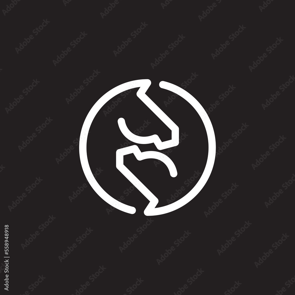 Vector linear icons and logo design elements - horse vector Vector linear icons and logo design elements - horse vector