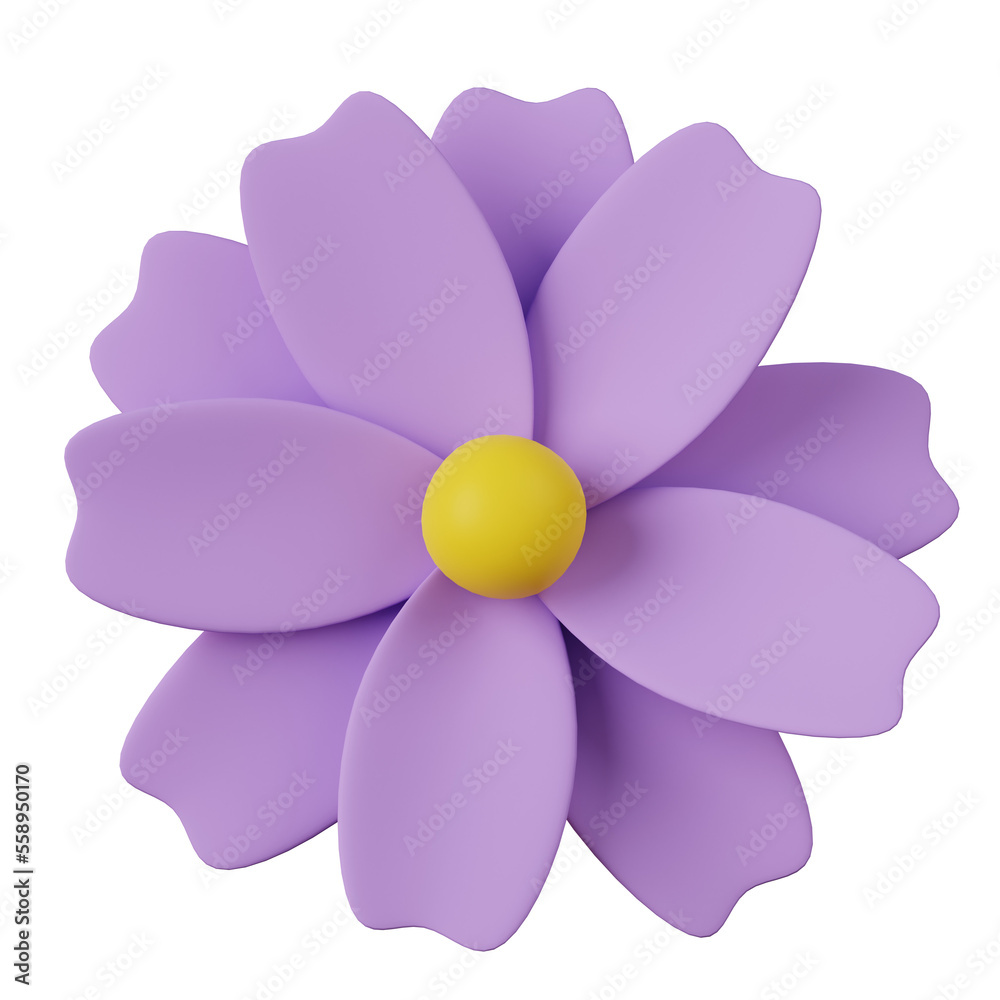 Flower 3D on a transparent background