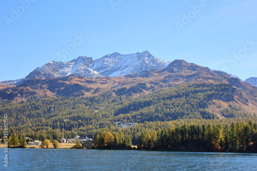 View on the Pers Glacier is a glacier in the Bernina range in the canton of Grisons in the Upper Engadine , Switzerland