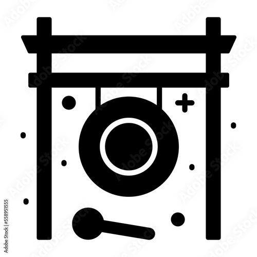 Chinese gong vector icon in modern and trendy style