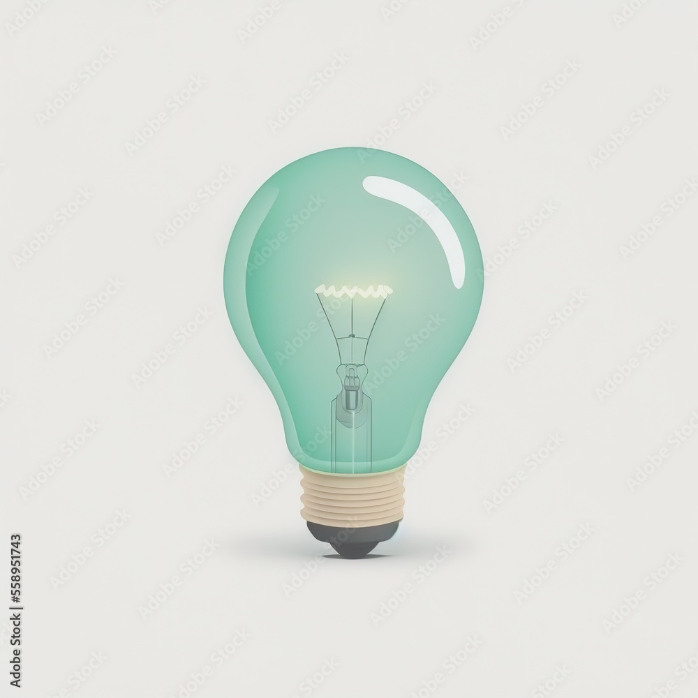 A glowing of classic style lightbulb illustration icon on white background. Generative Ai image. A glowing of classic style lightbulb illustration icon on white background. Generative Ai image.