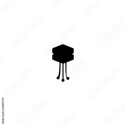 Jellyfish icon. Simple style jellyfish fish restaurant big sale poster background symbol. Jellyfish brand logo design element. Jellyfish t-shirt printing. Vector for sticker.