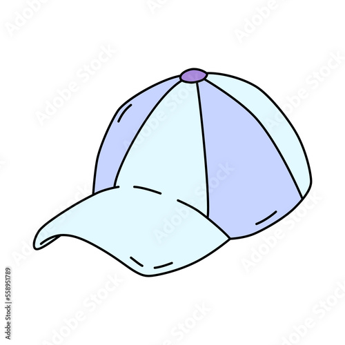 Isolated cap illustration on a white background. Headdress in doodle style