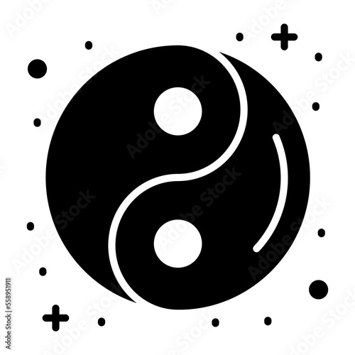 Chinese yin yang vector design in trendy style