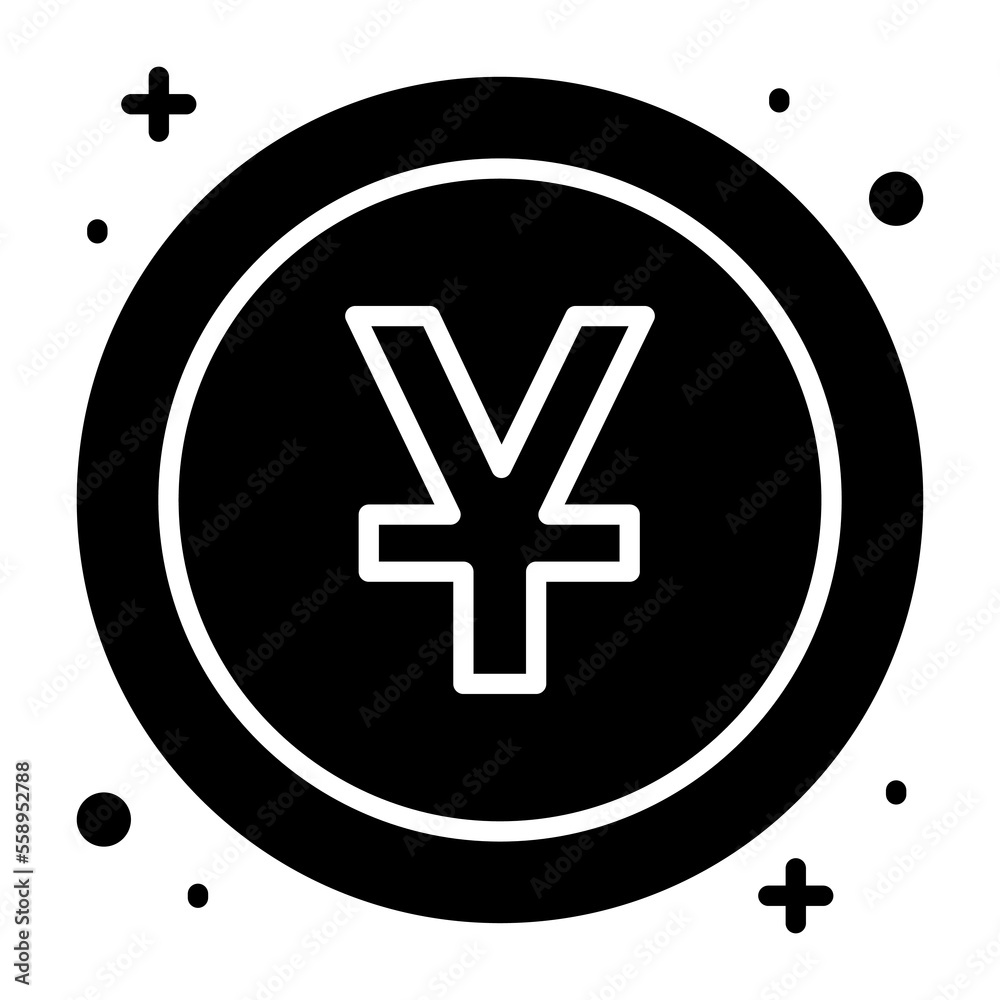 Obraz premium Chinese yen coin vector design in modern style