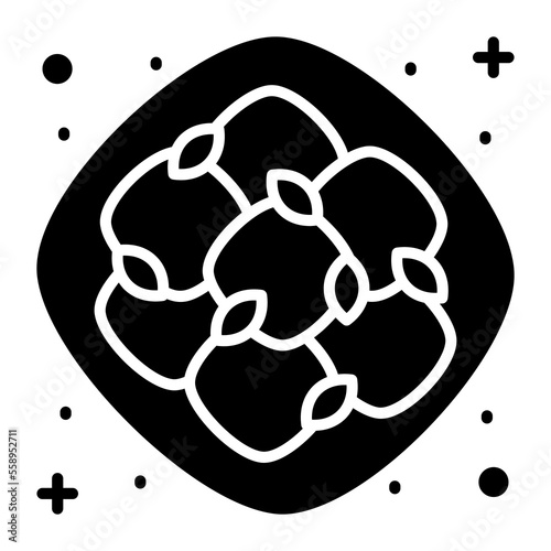 Fried tofu vector design denoting chinese food