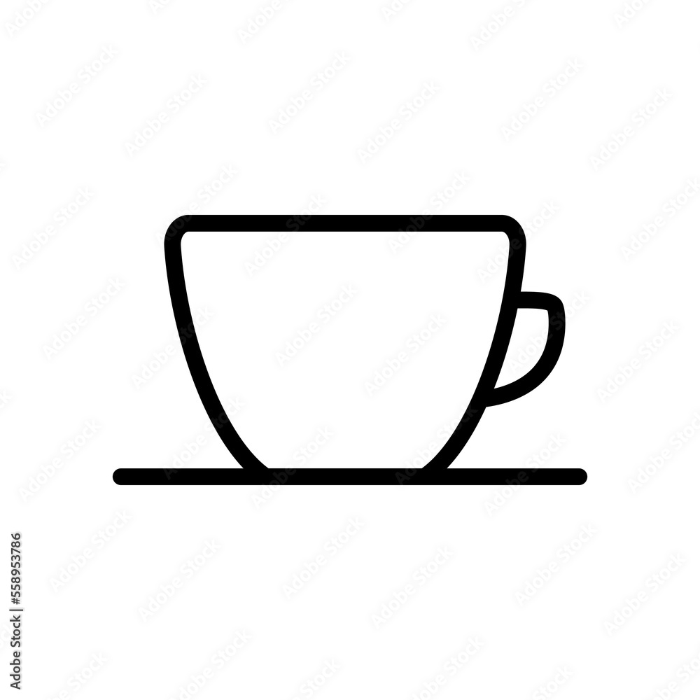 Cup icon line isolated on white background. Black flat thin icon on modern outline style. Linear symbol and editable stroke. Simple and pixel perfect stroke vector illustration Cup icon line isolated on white background. Black flat thin icon on modern outline style. Linear symbol and editable stroke. Simple and pixel perfect stroke vector illustration