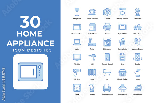 Home Appliance Icons Set vector design
