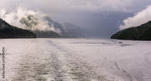 nature sceneries on the cruise from Port Hardy to Prince Rupert  British Columbia  Canada