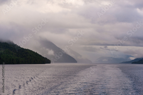 nature sceneries on the cruise from Port Hardy to Prince Rupert  British Columbia  Canada