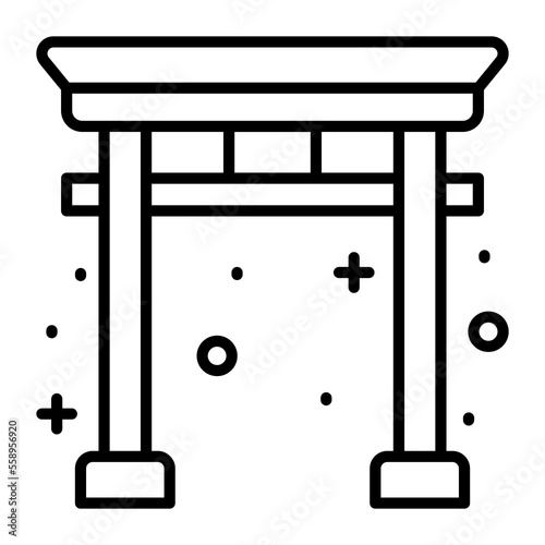 Torii gate vector design in modern style