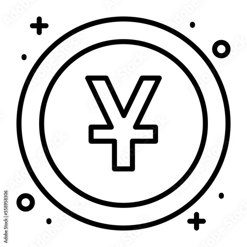 Chinese yen coin vector design in modern style