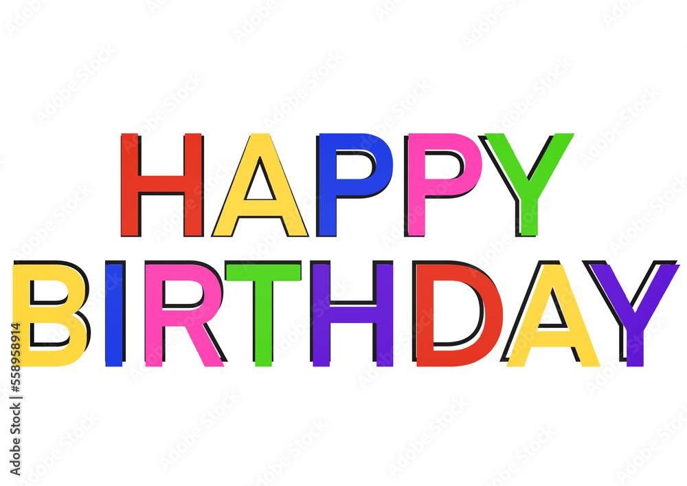 Colorful Happy birthday text Colorful Happy birthday text