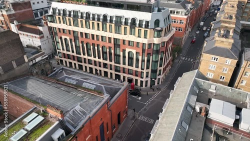 London city center aerial drone view, 4k, United Kingdom