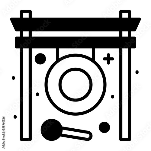 Chinese gong vector icon in modern and trendy style