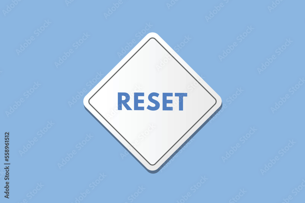 reset text Button. reset Sign Icon Label Sticker Web Buttons reset text Button. reset Sign Icon Label Sticker Web Buttons