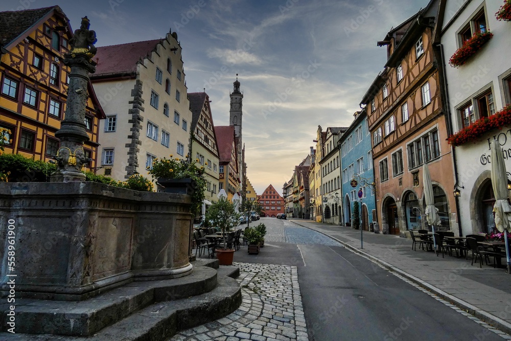 Fototapeta premium Rothenburg ob der Tauber - Historical Franconia in Bavaria, Germany.