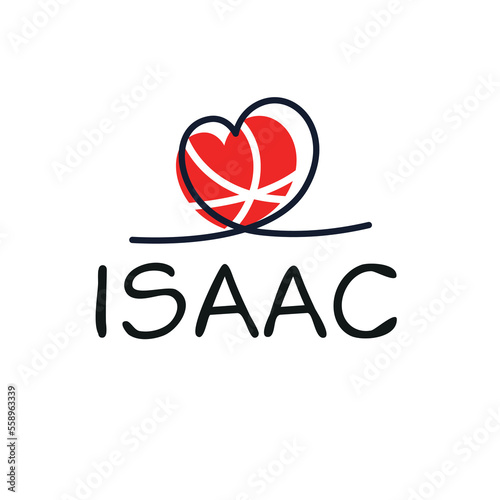 (Isaac) Calligraphy name, Vector illustration.