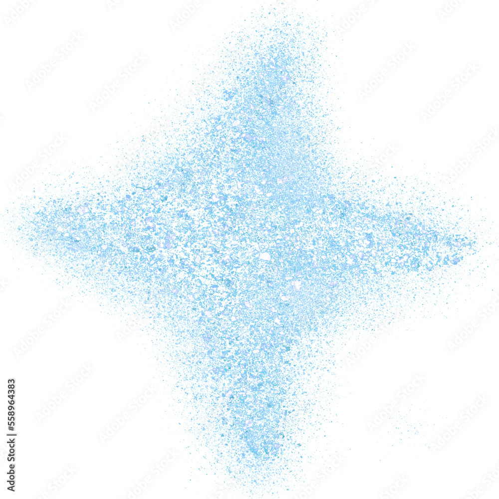 Blue glitter hand-drawn star