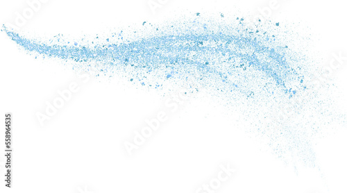 Blue glitter hand-drawn abstract line curve