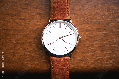 Wallpaper Mural Elegant leather watches for men. Background photo of men's watches Torontodigital.ca