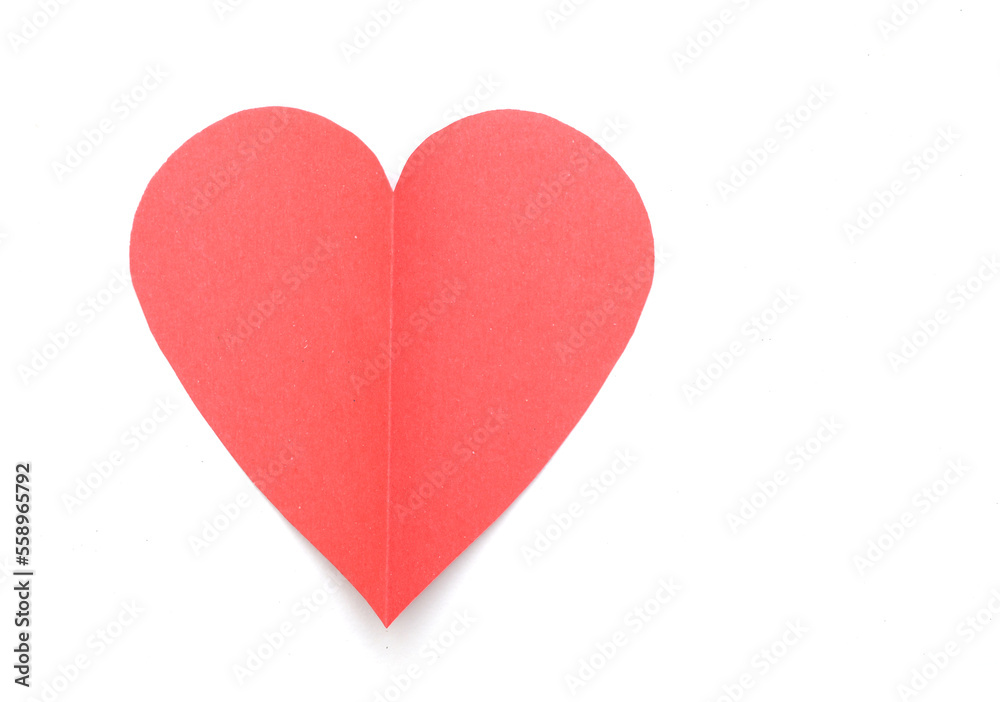 A red heart paper cut