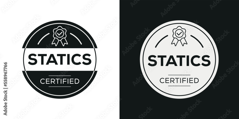 Creative (Statics) Certified badge, vector illustration.