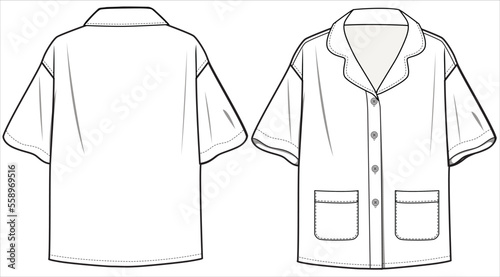 RESORT COLLAR WOVEN TOP IN EDITABLE FILE