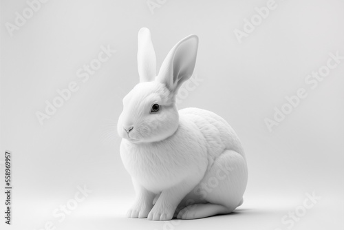 3D render of a White Rabbit. Isolated on a white background © Matt Bango