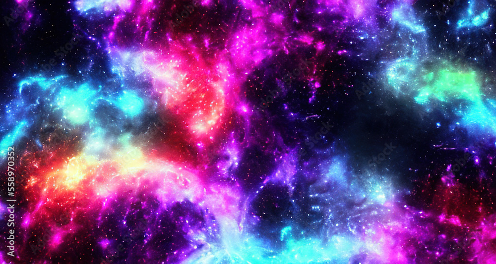 glitter neon color galaxy background