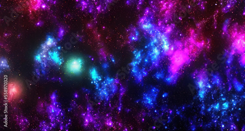 glitter neon color galaxy background © lndstock