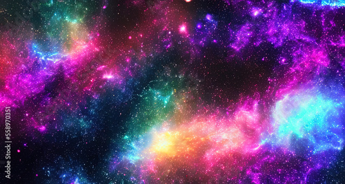 glitter neon color galaxy background