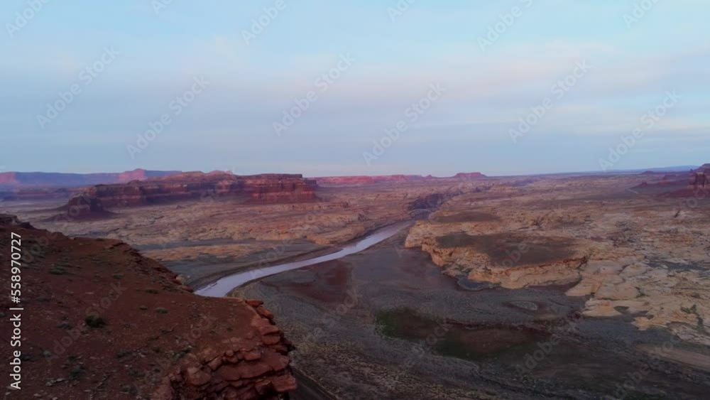 River through the desert of Utah - aerial view River through the desert of Utah - aerial view