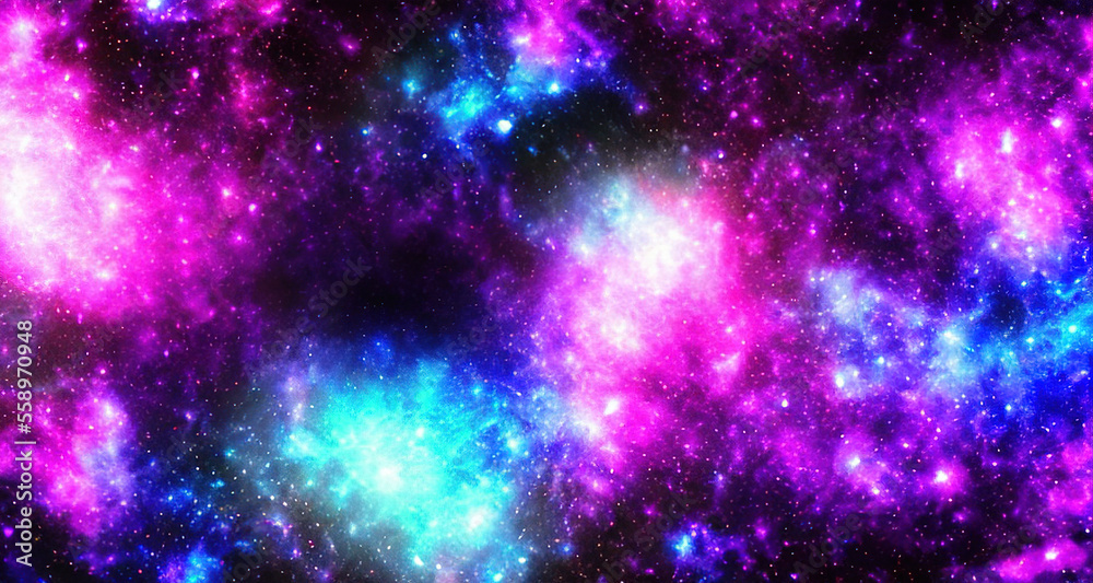 Fototapeta premium glitter neon color galaxy background